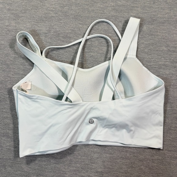 Lululemon Bra Women 12 Light Blue Crossback Wireless Padded Athletic Yoga Top - Picture 2 of 6